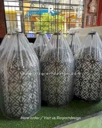 Lampu gantung keranjang ukiran custom kuningan By Rizqiartdesign 