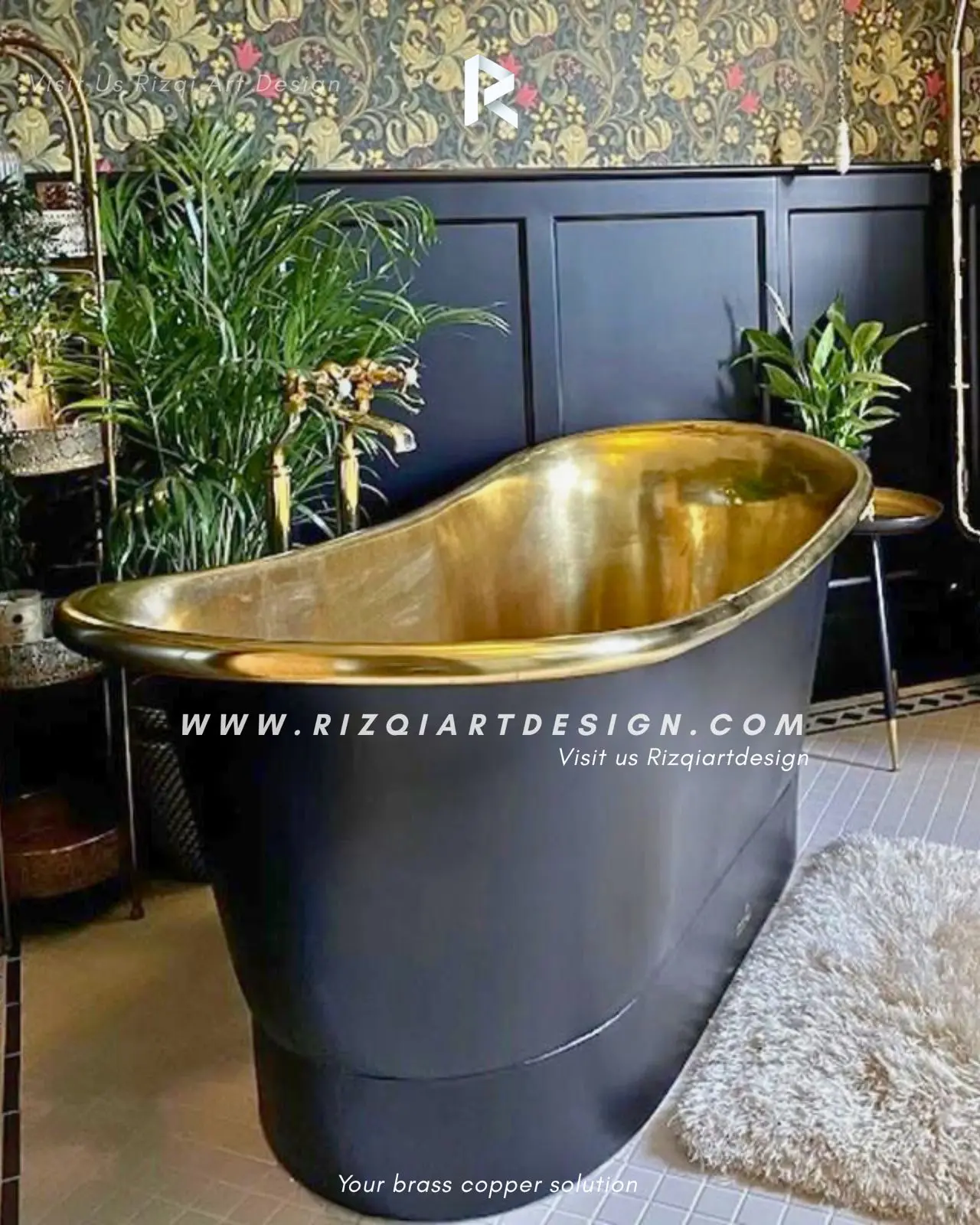 Bak mandi kuningan custom glossy dan hitam antik by Rizqiartdesign 
