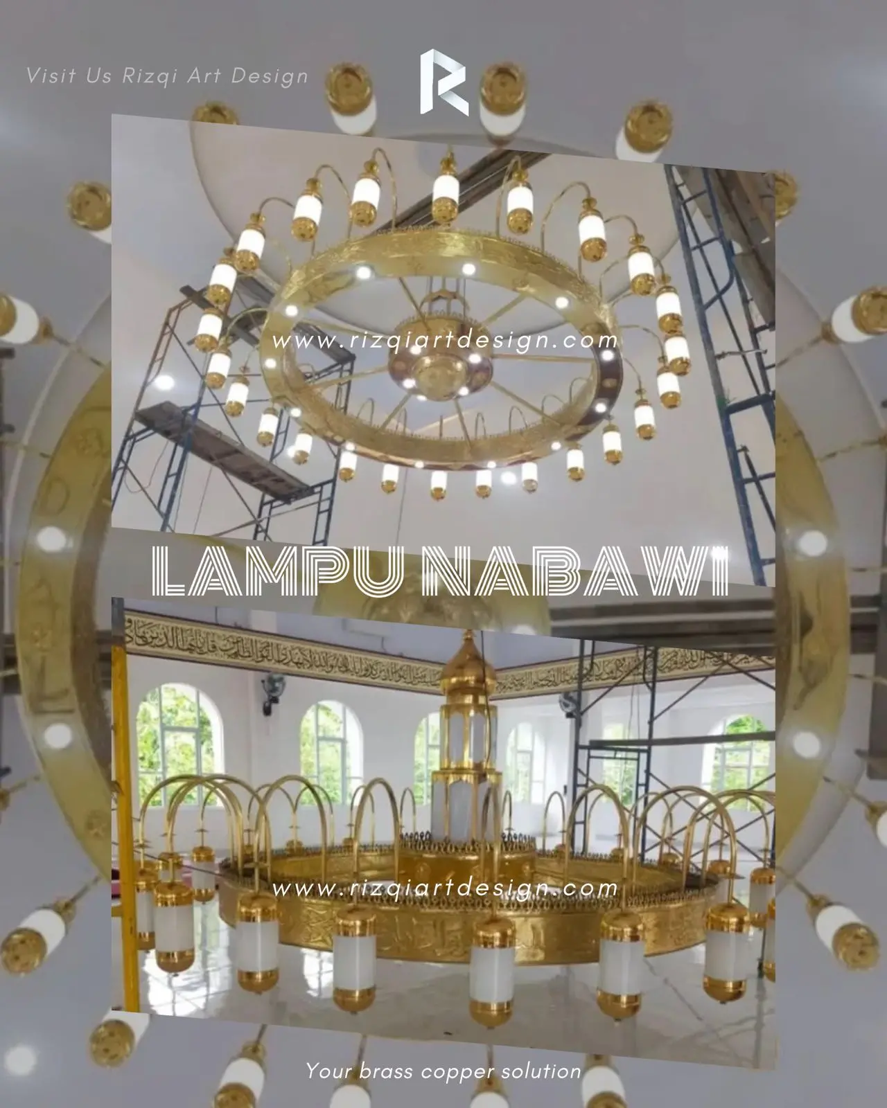 Lampu Masjid Nabawi Kuningan Diameter 3 Meter By Rizqiartdesign 