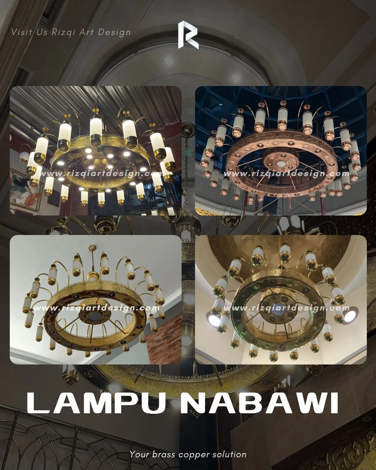 Pengrajin lampu nabawi kuningan replika lampu masjid nabawi madinah 