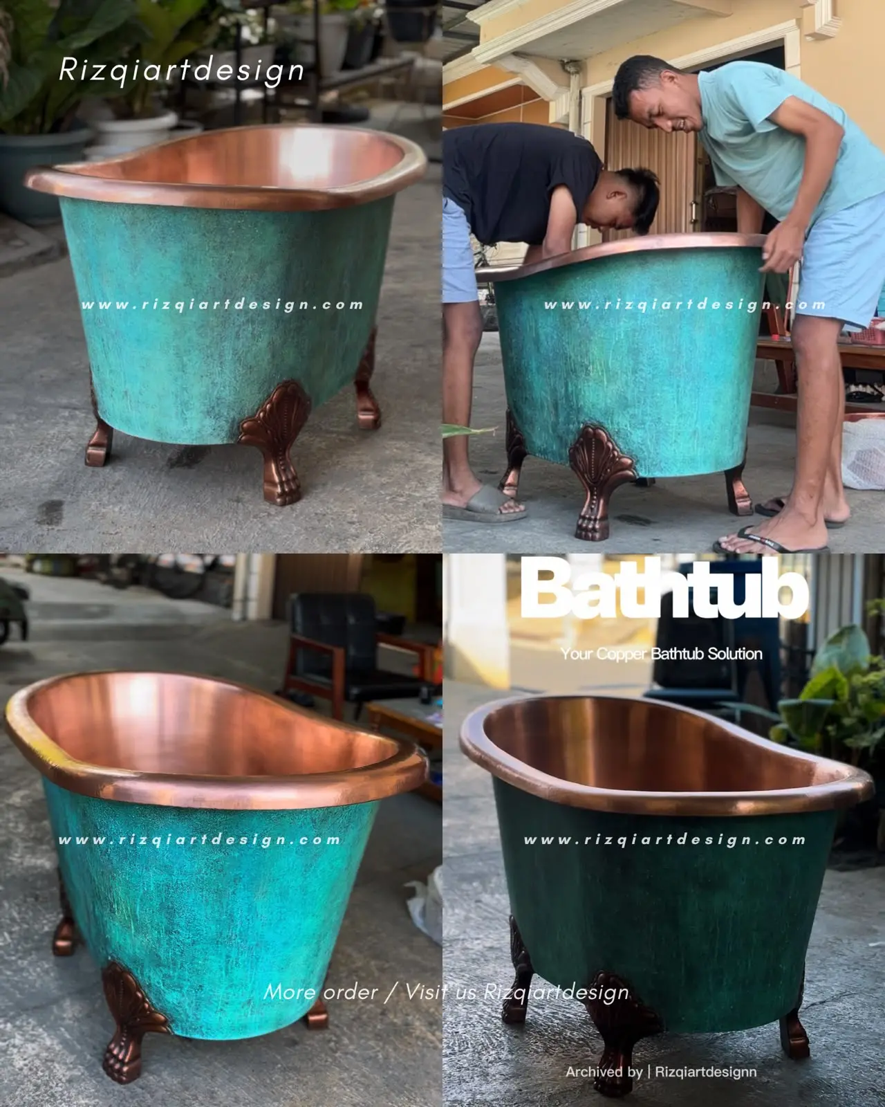 Saatnya tampil premium furniture bak mandi tembaga By Rizqiartdesign 