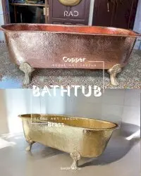 Bak mandi Bathtub tembaga kuningan kaki mewah dan istimewa