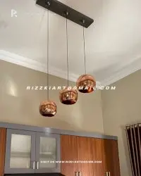 Lampu Gantung Bola Tembaga Mewah By Rizqiartdesign