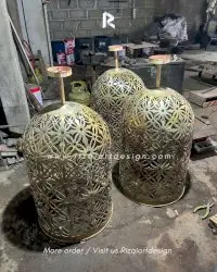 Lampu gantung keranjang ukiran custom kuningan By Rizqiartdesign 