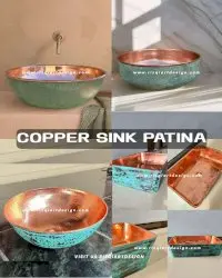 Pusat wastafel tembaga patina premium esklusif